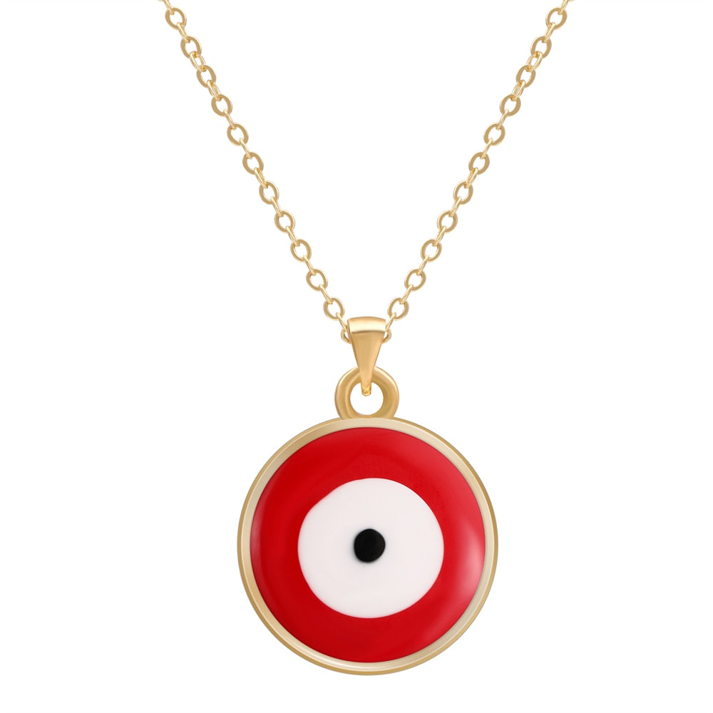 Multicolor Evil Eye 14K Gold Plated Necklace