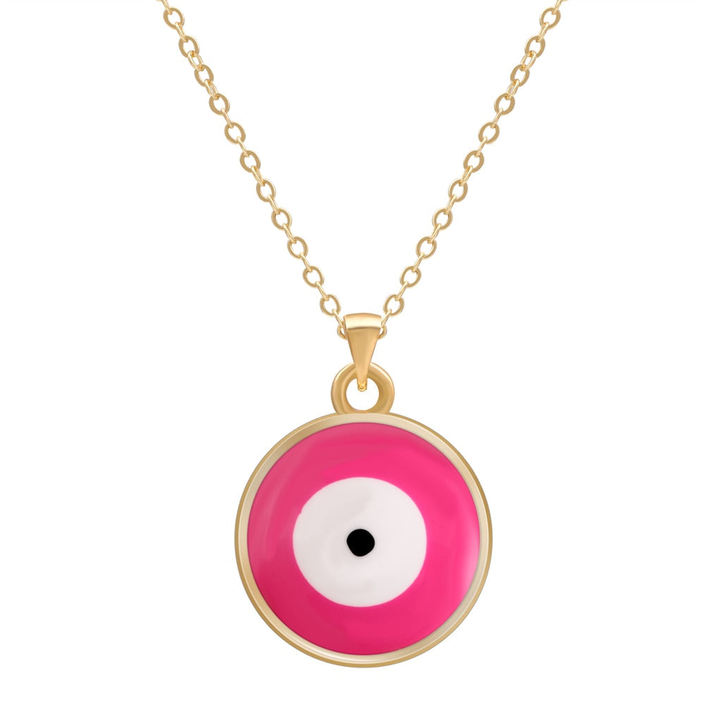 Multicolor Evil Eye 14K Gold Plated Necklace