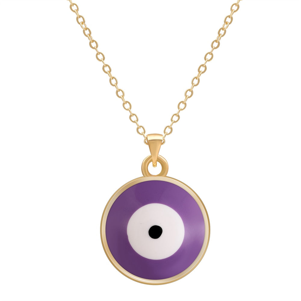 Multicolor Evil Eye 14K Gold Plated Necklace