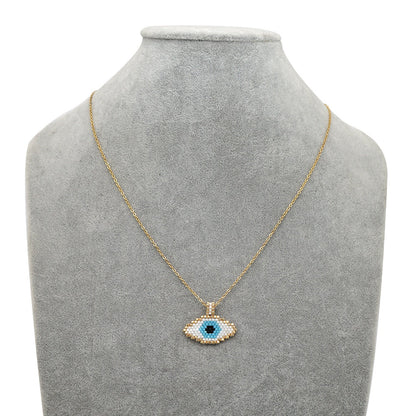 beaded evil eye necklace