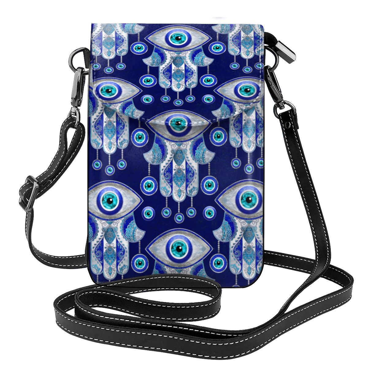 Evil Eye Quatrefoil Pattern Shoulder Bag