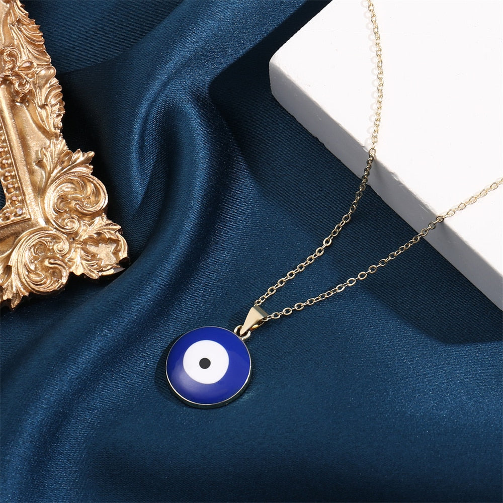 Multicolor Evil Eye 14K Gold Plated Necklace