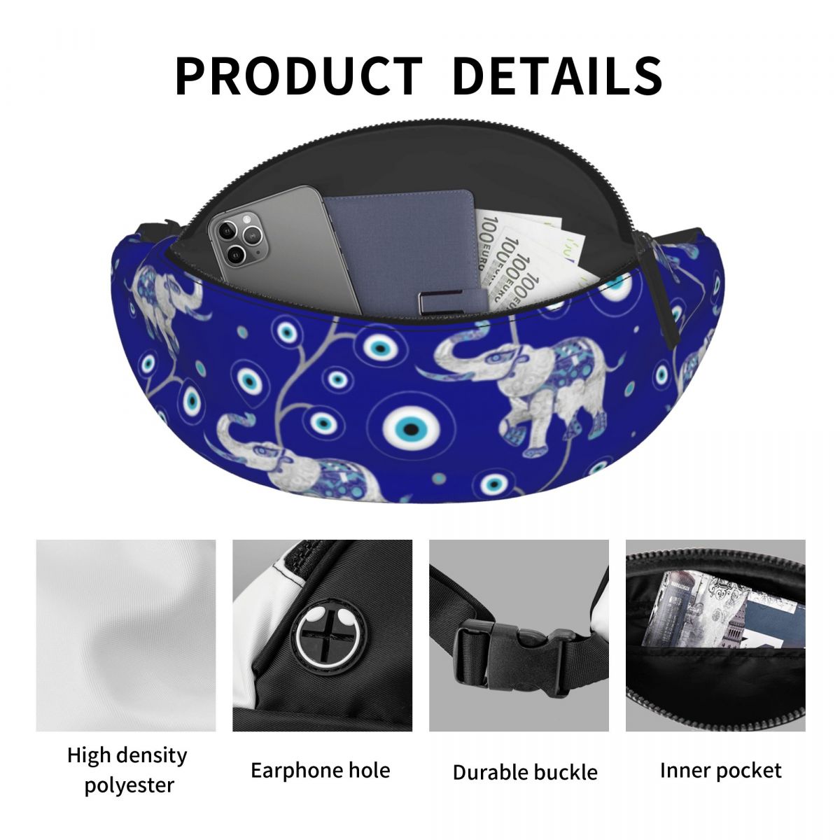 Evil Eye Elephant Waist Bag