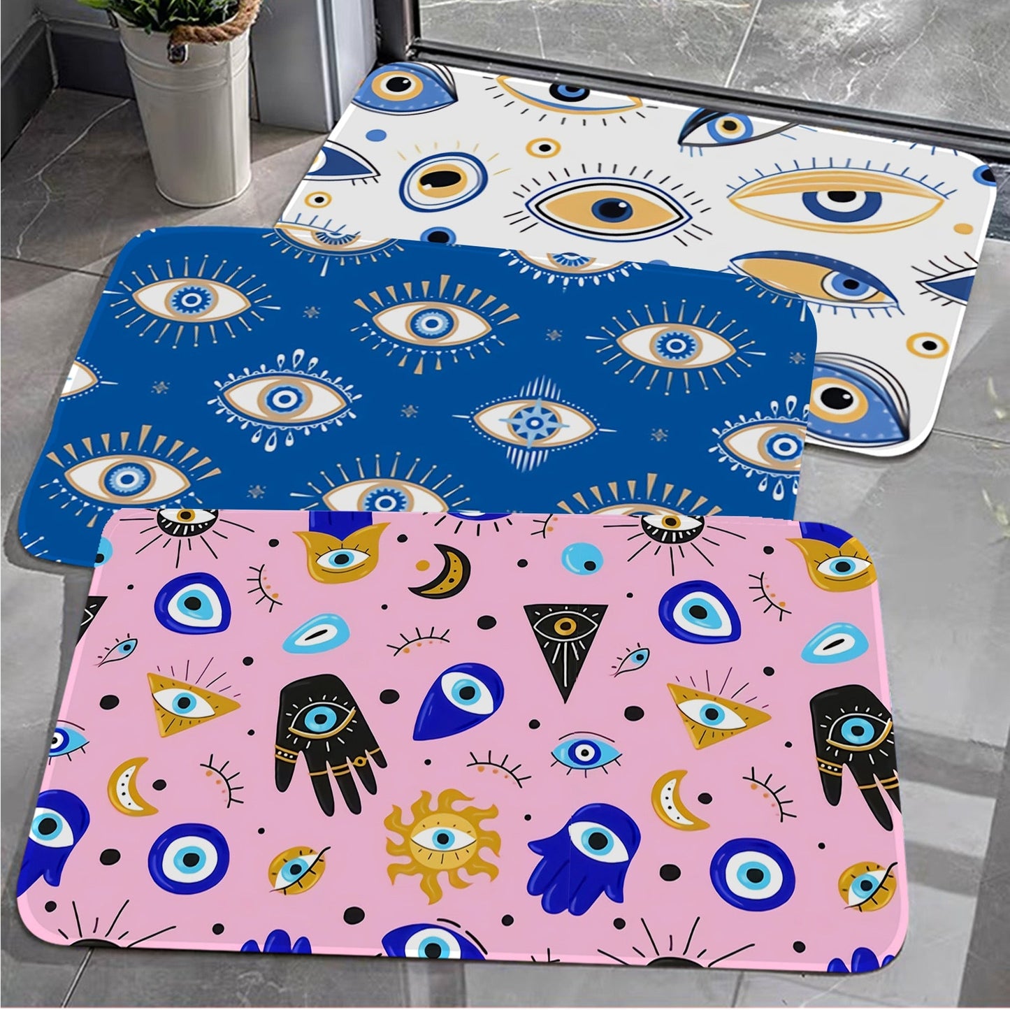 Evil Eyes PVC Printed Doormat