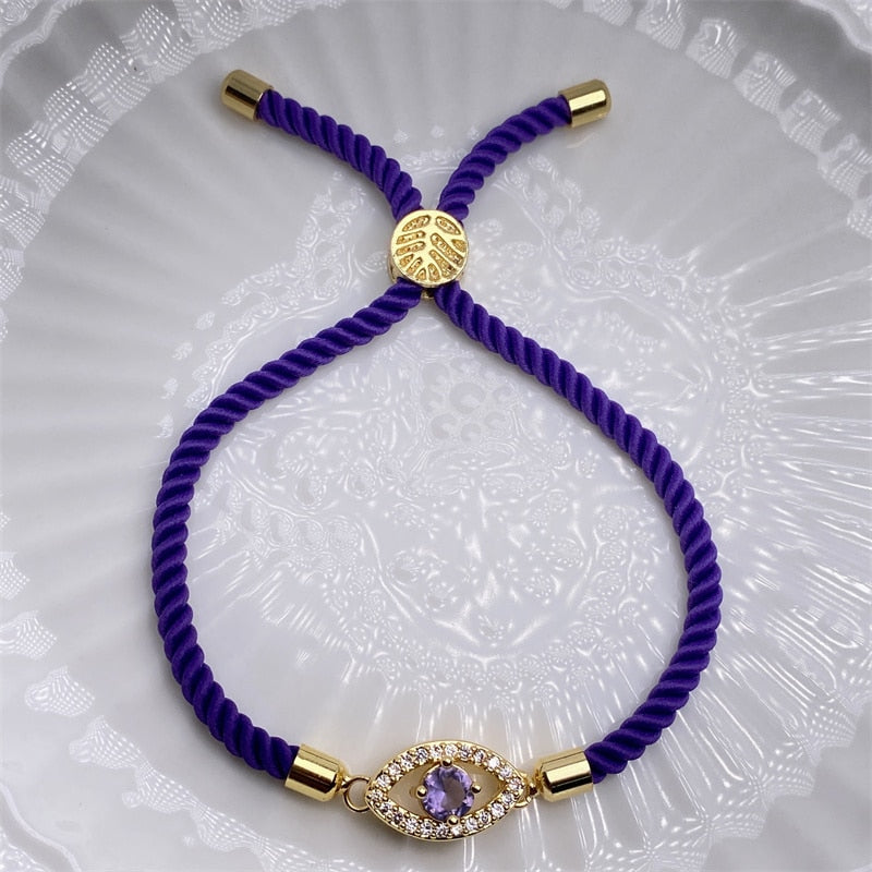 Gold-Plated Evil Eye Charm Bracelet