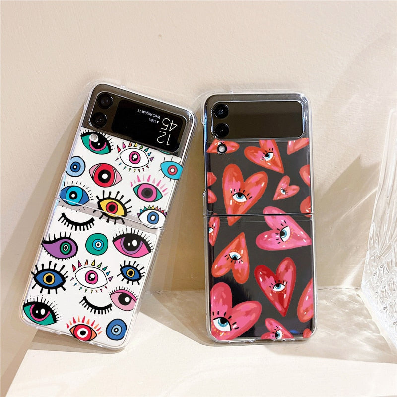 samsung z flip evil eye phone case