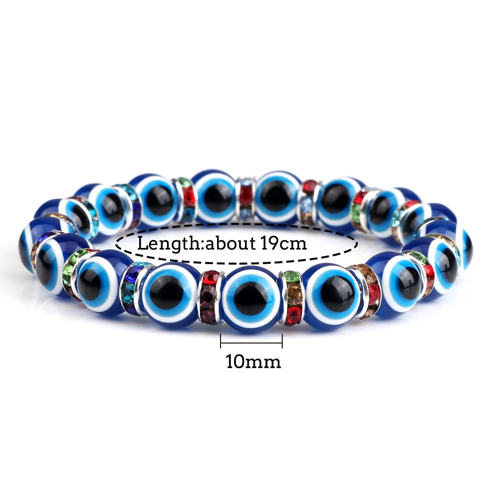 Blue Beaded Evil Eye Bracelet
