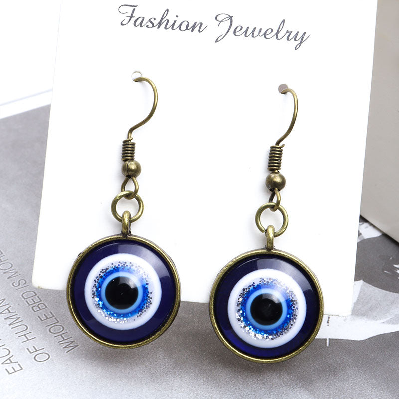 Greek evil store eye earrings