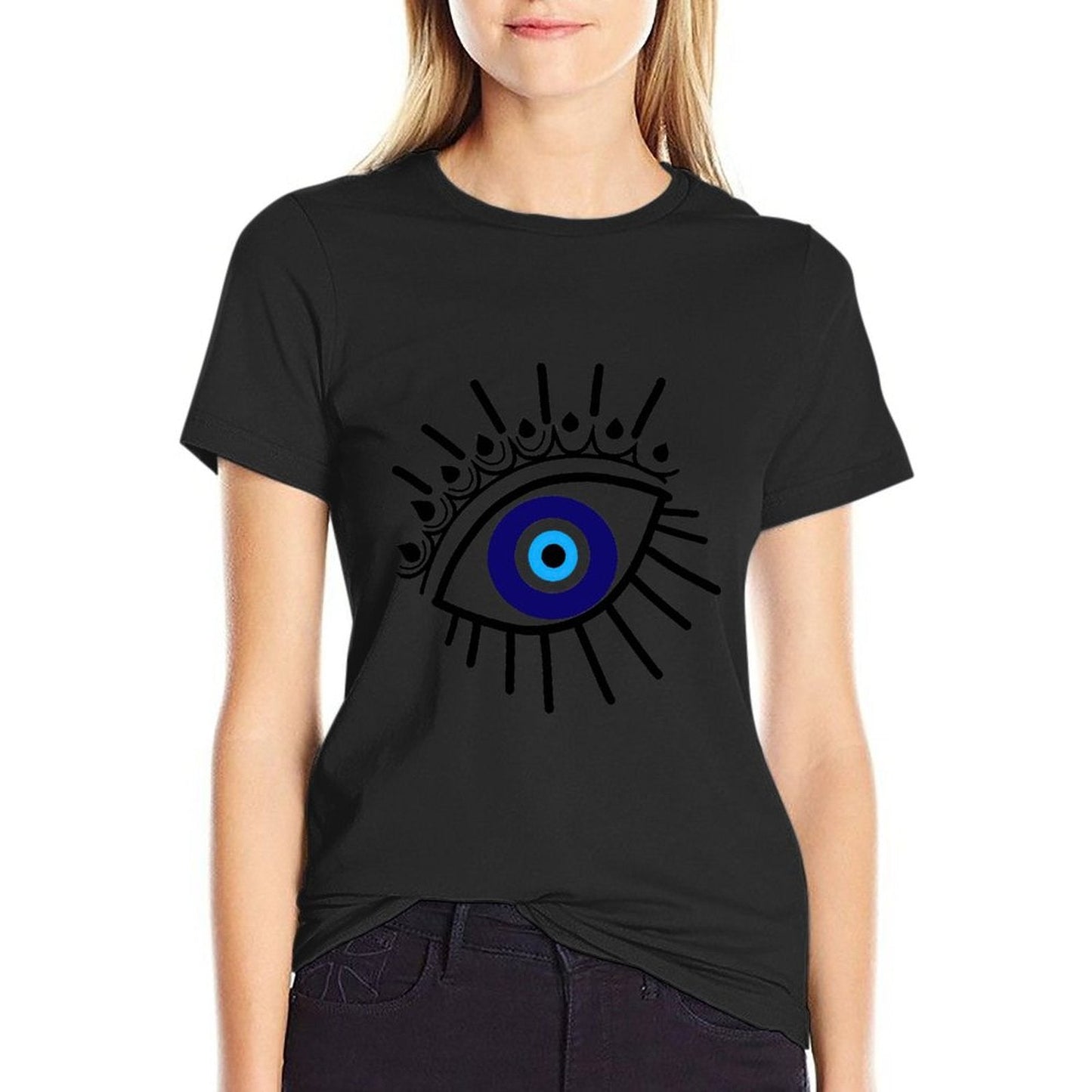 evil eye cotton women t-shirt