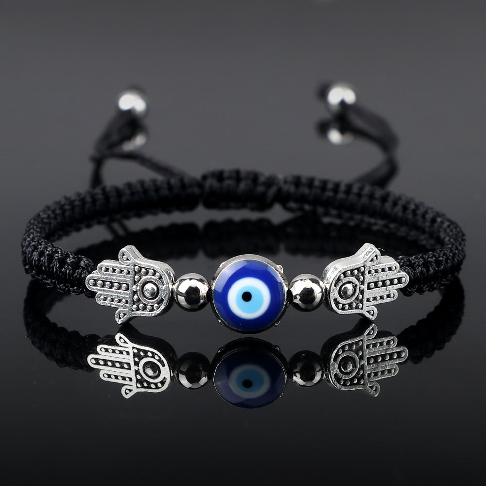 Buy jewel string Evil Eye Bracelet black cord Adjustable for Unisex Adult  (Black) (10mm) at Amazon.in
