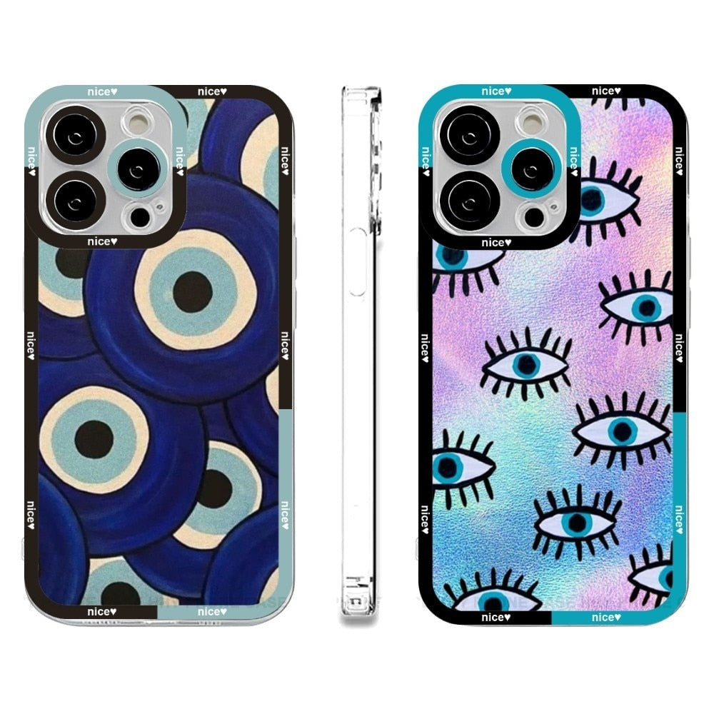 colorful evil eye iphone case