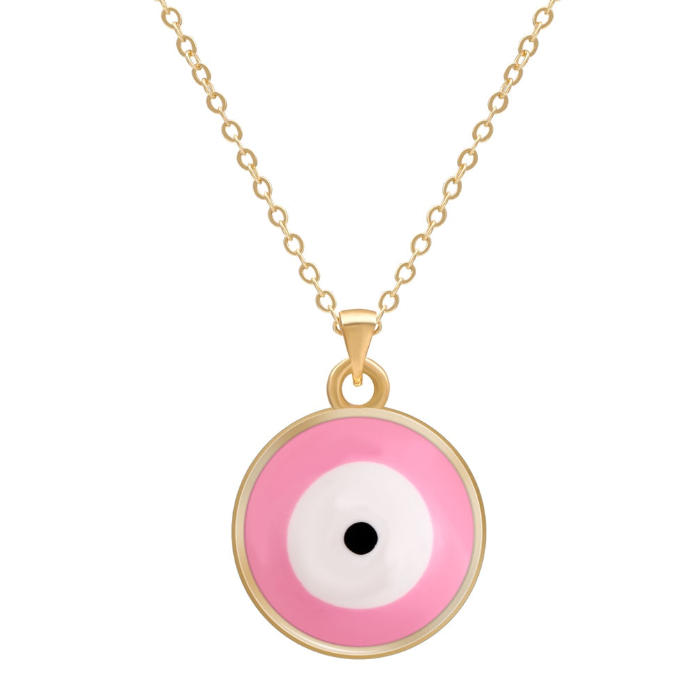 Multicolor Evil Eye 14K Gold Plated Necklace