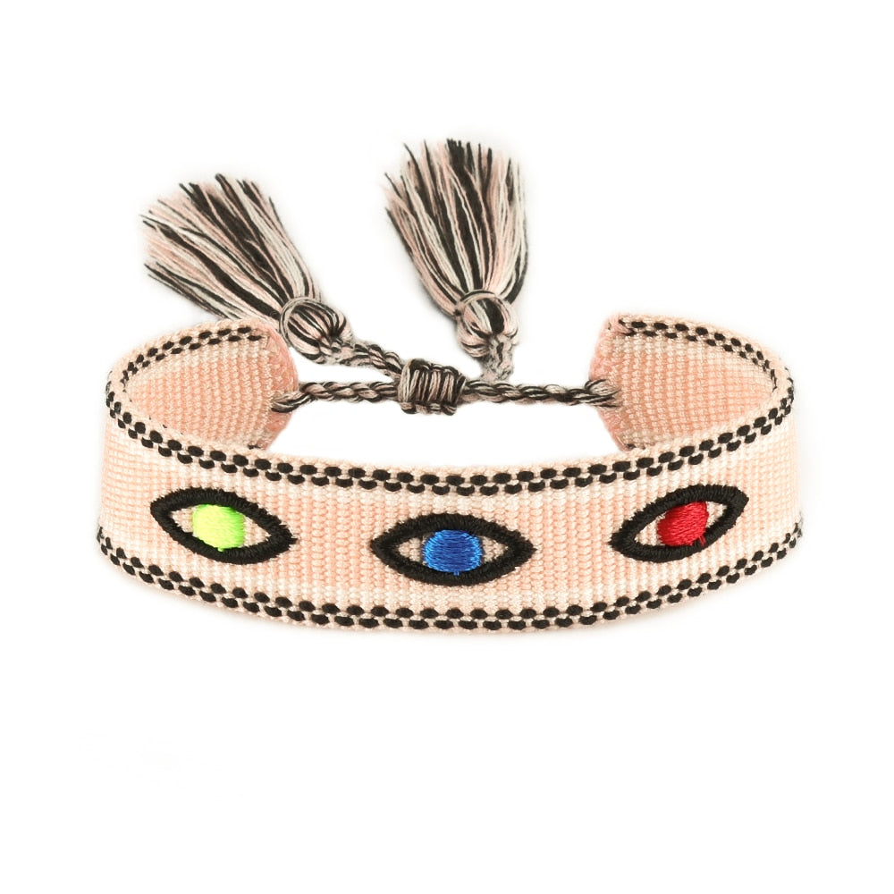 Evil Eye Cotton Woven Bracelet