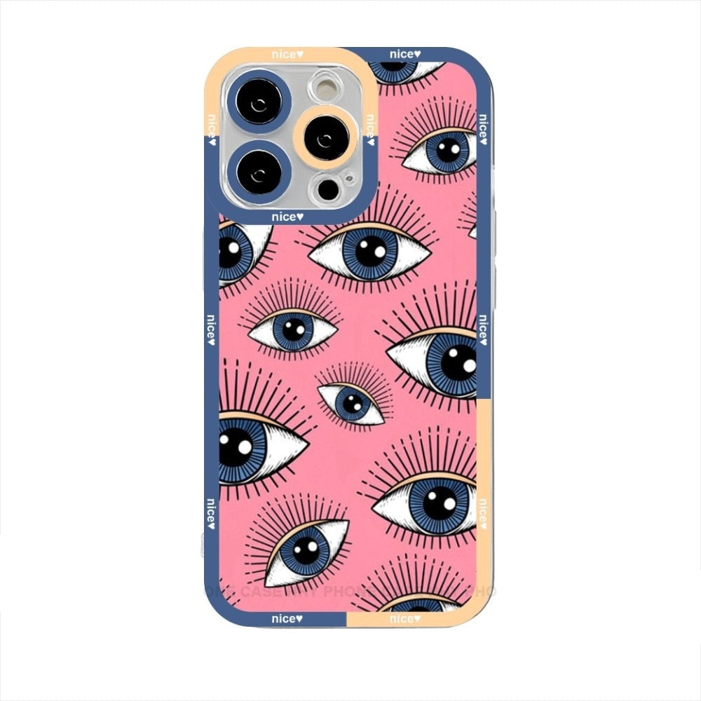 colorful evil eye iphone case