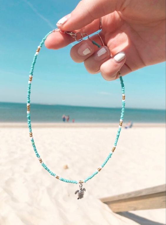 Blue Evil Eye Beaded Choker Necklace